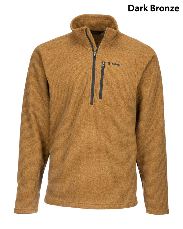Simms Rivershed Quarter Zip Sweater Dark Bronze Simms Rivershed Quarter Zip Sweater Dark Bronze